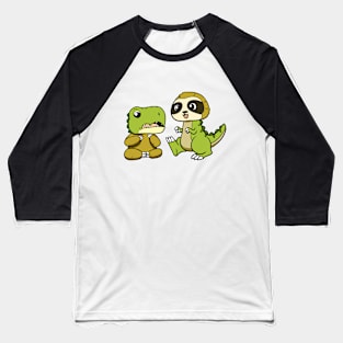 Dino Sloth Baseball T-Shirt